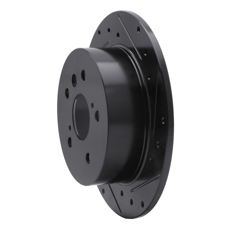 Lexus ES300H Brake Rotor (1) - Rear Right - R1 Concepts - Drilled & Slotted - Black - `12-`18